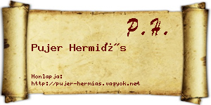 Pujer Hermiás névjegykártya